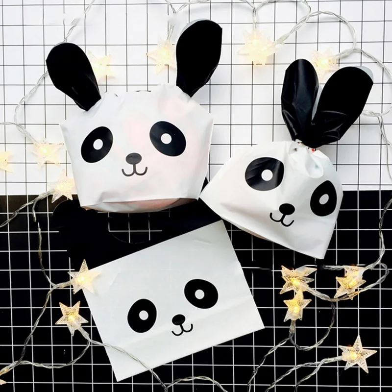 Hifuar 120 шт. DIY пластиковая сумка для печенья с рисунком панды держатель хранения