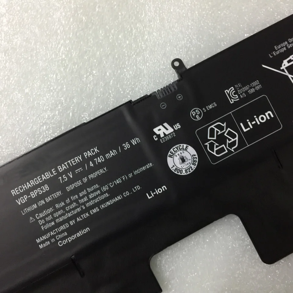 VGP-BPS38 Laptop battery for sony PRO13 PR011 SVP13 P13226SC BPS38 batteria batteries AKKU 7.5V 4740mah | Компьютеры и офис