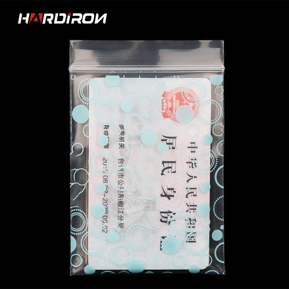 HARDIRON 500 шт прозрачный PE ювелирный светильник, синий круглый маленький упаковочный пакет, мини-сумка на молнии