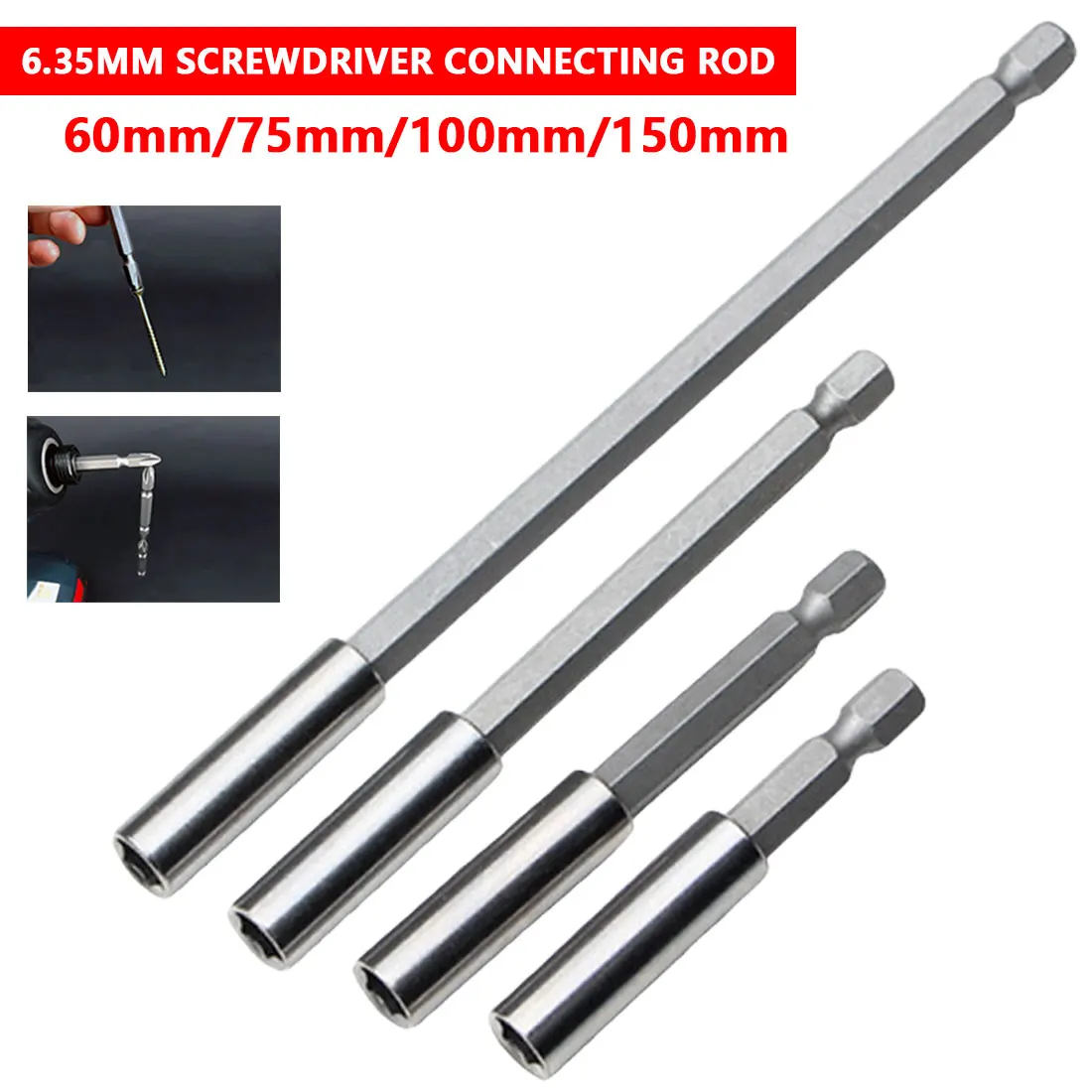 

1/3pcs Screwdriver Set Extension Bit Holder Magnet Quick Change 1/4" Hex Rod Shank Long Handle Tip Holder Hand Tool Socket