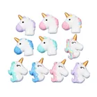 10 шт.лот, милый картон, аксессуары для самостоятельного изготовления, единорог, плоская задняя часть, поделки по центру, мобильный орнамент, единорог, повязка на голову, аксессуар для волос