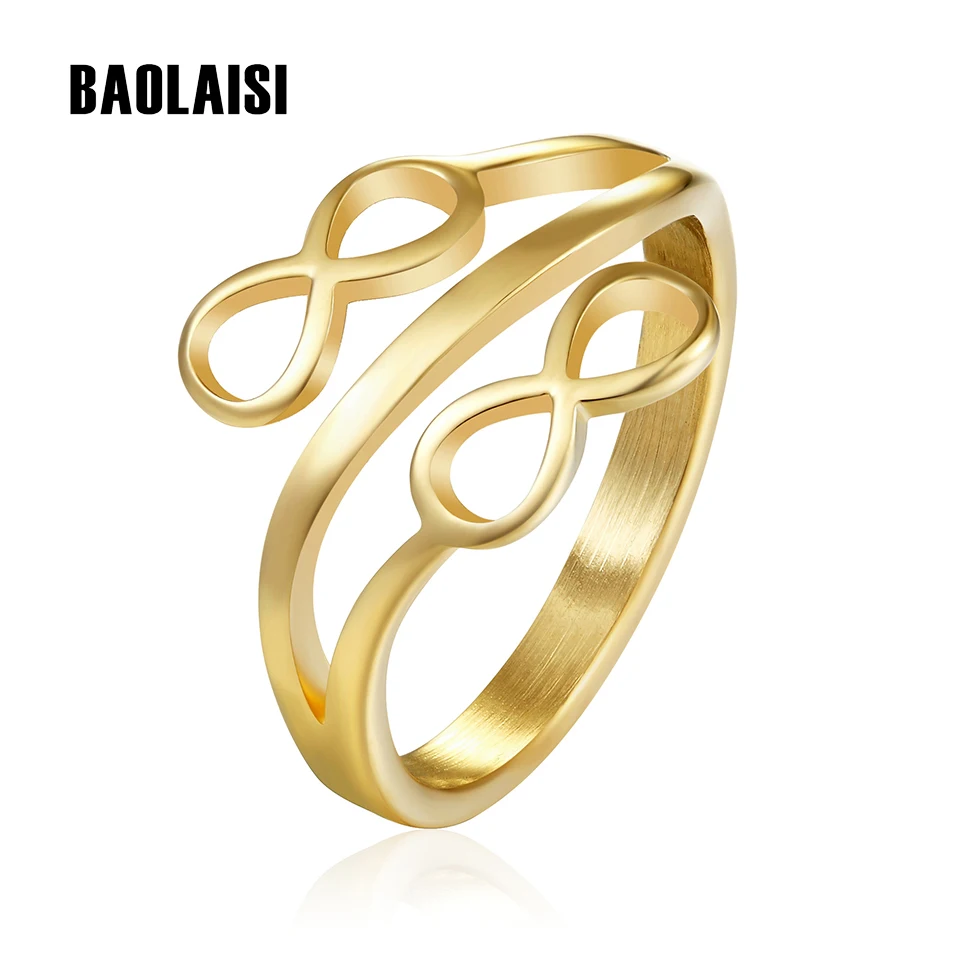Женские кольца BAOLAISI золотистого цвета в форме листьев с двумя замками из