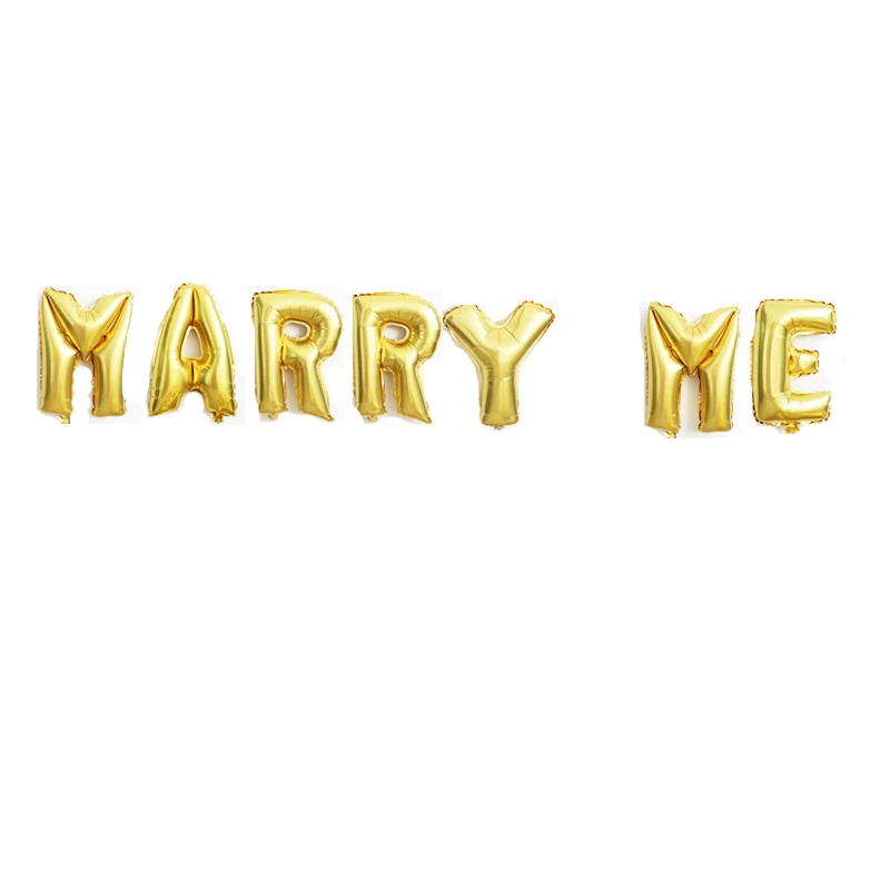 16in GD MARRYME Золотые/розовое золото Воздушные шары с буквой женится на мне день Святого Валентина вечерние свадебные украшения юбилей надувной шар - Цвет: 16in GD MARRYME