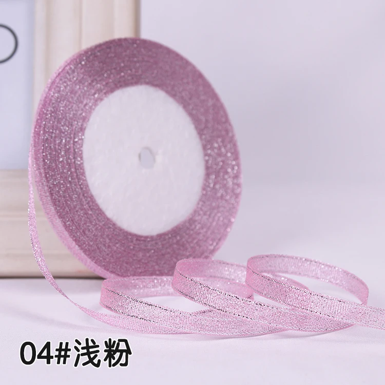 light pink 6 мм 25 ярдов Единорог атласная лента пояс Свадебные Рождественские ленты подарочная упаковка «сделай сам» блестящая тонкая лента для украшения лента для Хэллоуина - Цвет: light pink