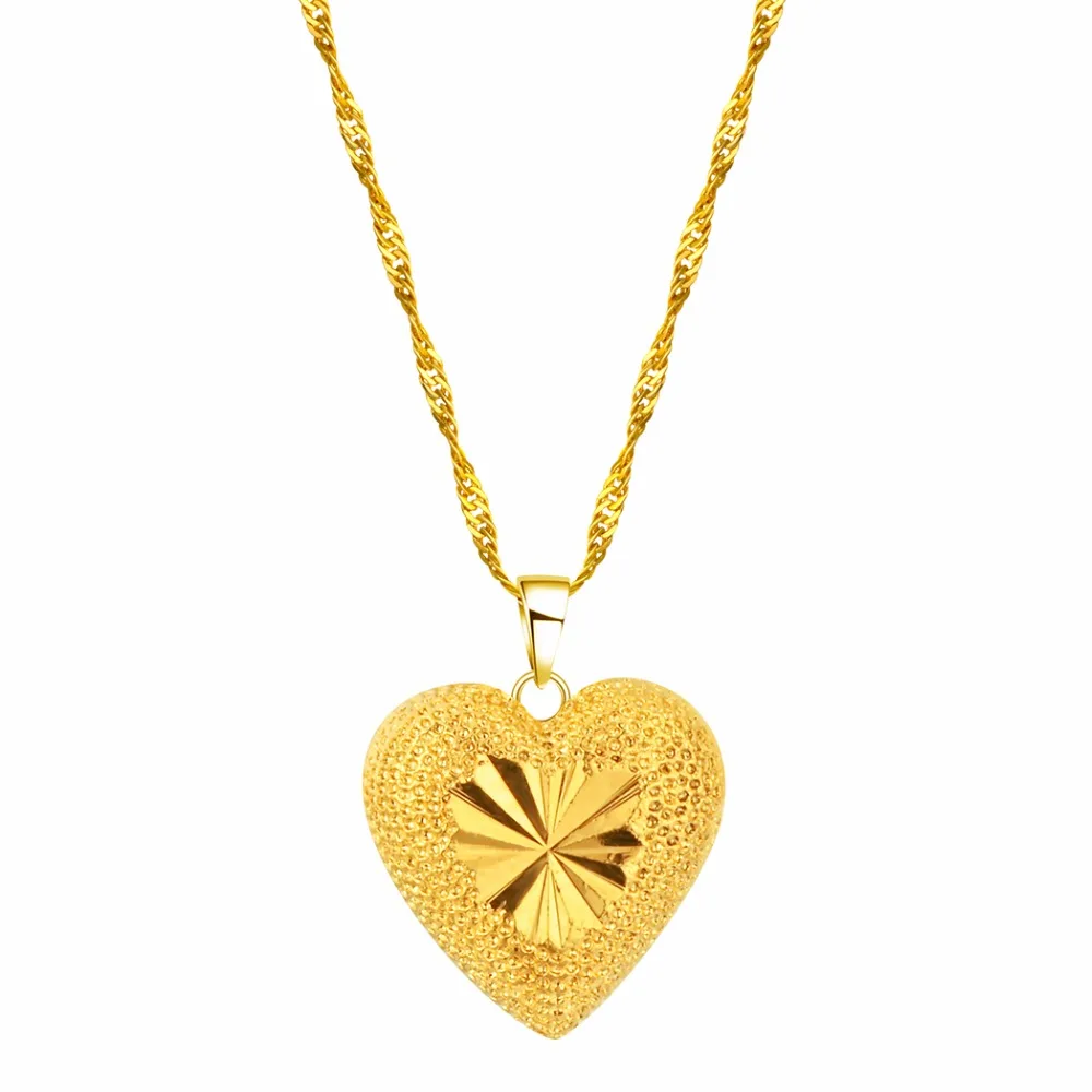 CHENGXUN Золотой резной сердце Цепочки и ожерелья Для мужчин Jewelry Подвеска женщин