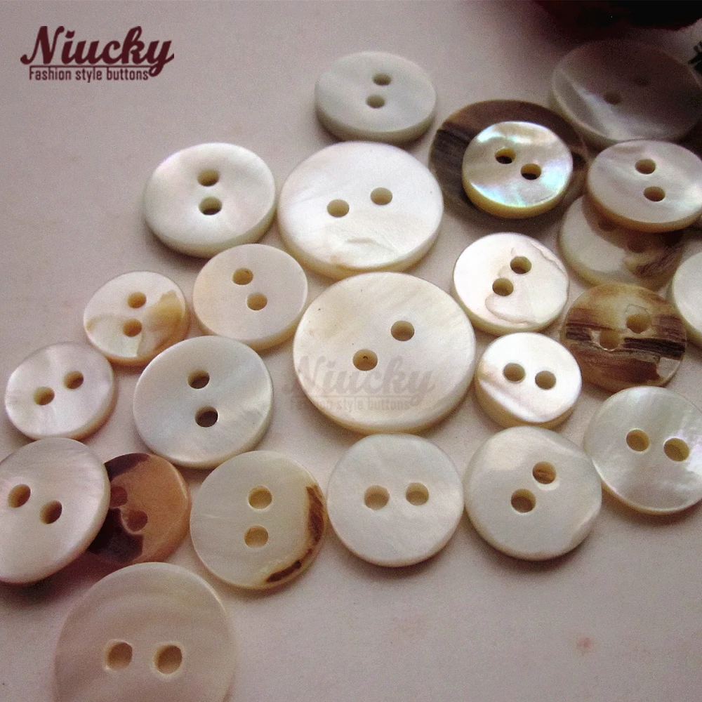

Niucky 9mm-13mm 2 Holes White Fresh water with skin Shell button for clothing craft sewing decorative accessories S0101-039#9 13