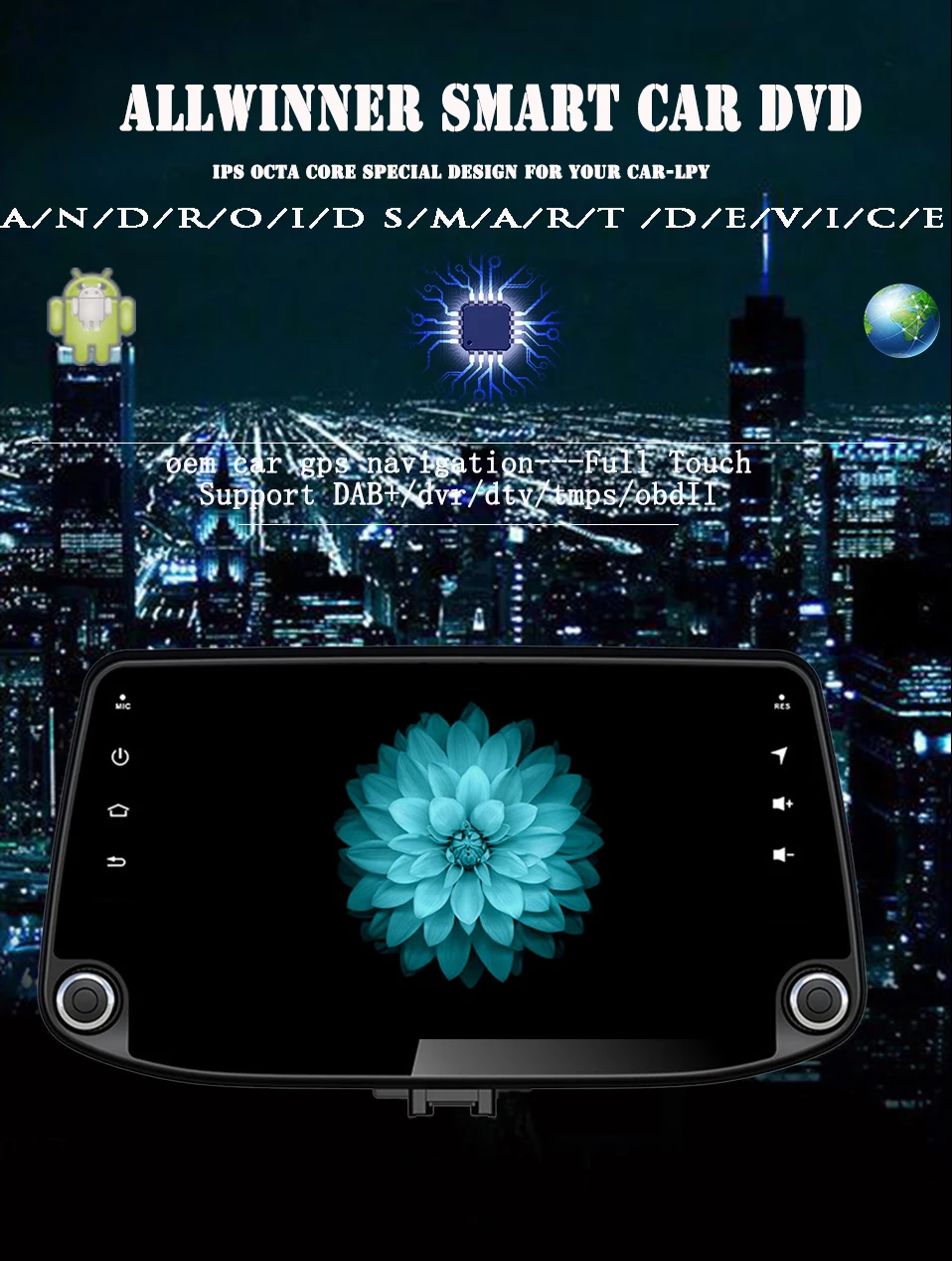 Восьмиядерный Android 10,0 HD 1024*600 автомобильный dvd видео плеер аудио av 4g wifi pc gps монитор система для hyundai I30 dab dvr
