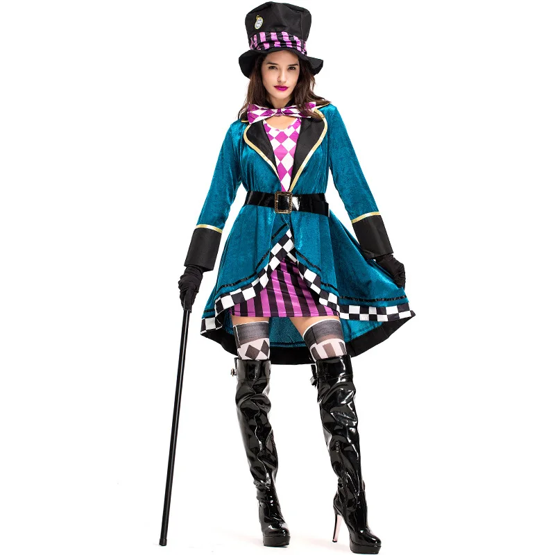 Алиса в стране чудес Джонни Депп Mad Hatter костюм Взрослый наряд нарядное платье