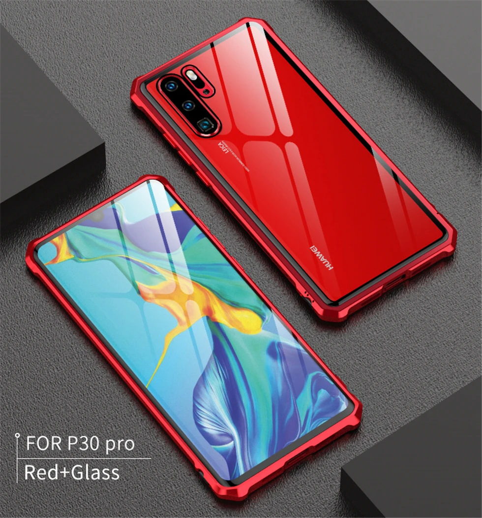 Противоударный металлический бампер Leanonus для huawei P30 Pro P30 Lite чехол из закаленного стекла задняя крышка для huawei P20 Lite P20 Pro Чехол