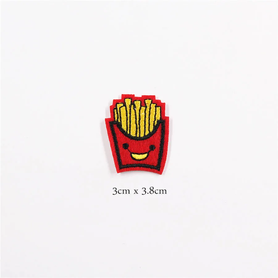 BU165N18 French frie Милые маленькие нашивки с героями мультфильмов, железные аппликации для обуви, аксессуары для одежды, тканевые нашивки BU165 - Цвет: BU165N18 French frie