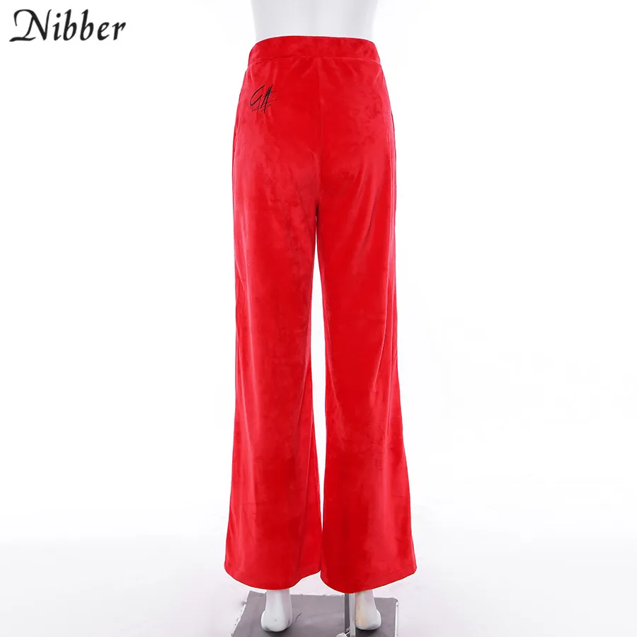 Nibber, высокая уличная мода, повседневные, одноцветные, широкие, брюки, для женщин,, Осенние, модные, для офиса, для девушек, свободный низ, тонкие, мягкие, брюки, femme mujer