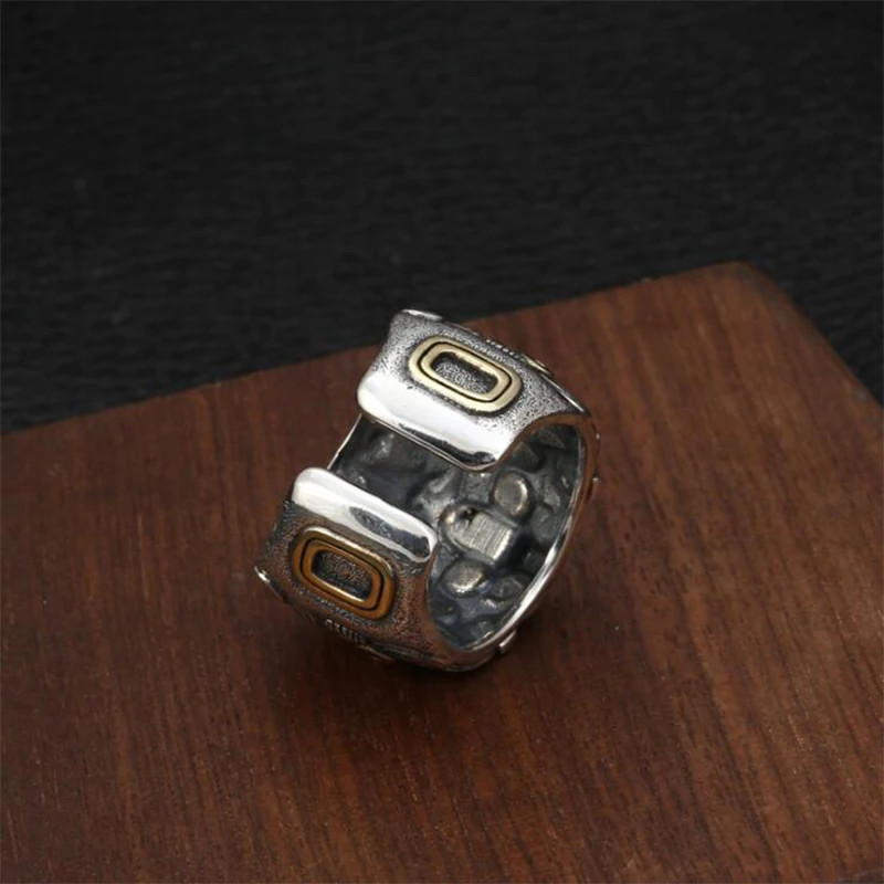 Мужское и женское регулируемое кольцо для влюбленных серебро 100% пробы украшение