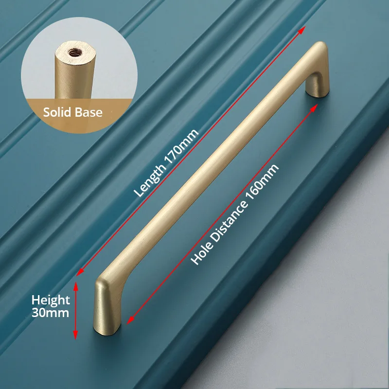 Brushed Copper 160mm KAK цинковый сплав жемчужно-серая золотая для шкафа ручки твердые ручки для ящиков кухонный шкаф двери тянет Мебельная ручка фурнитура для шкафа - Цвет: Brushed Copper 160mm