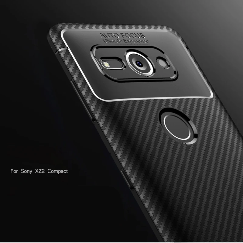 Carbon Fibre Case For Sony Xperia XZ2 XZ 2 Compact H8314 H8324 Rugged Armor Shockproof Soft Rubber Silicone Phone Back Cover | Мобильные