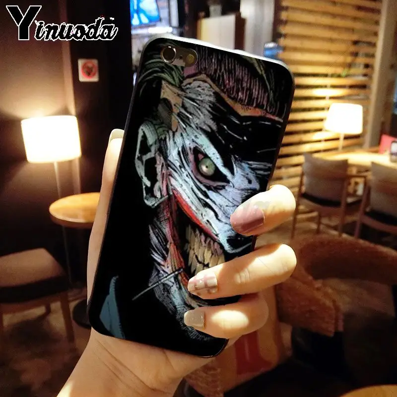 Yinuoda Crazy batman Joker тату дизайн протектор чехол для телефона iPhone 6S 6plus 7 7plus 8 8Plus X Xs MAX 5 5S