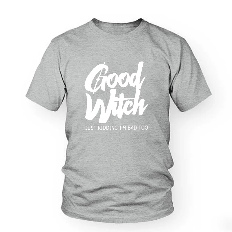 Футболка для пары футболка с принтом BAD WITCH GOOD Повседневная женщин лучшие друзья