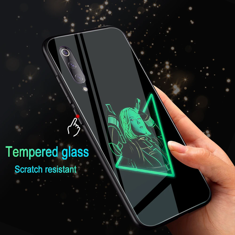 Чехол для телефона ciciber Redmi Note 7 6 5 Pro Plus светящаяся стеклянная крышка Xiaomi 9 A2 8 6X MIX 2 2S