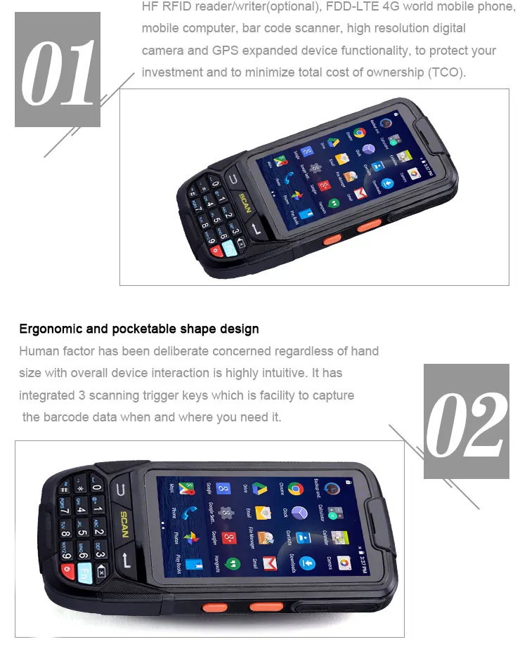CARIBE планшет портативный терминал 1D 2D сканер штрих-кода для andorid PDA wifi Bluetooth gps