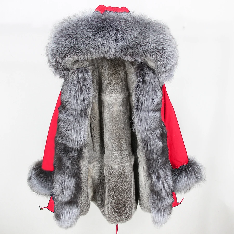 20 OFTBUY новая зимняя куртка женская длинная парка Воротник из меха серебристой лисы с капюшоном Толстая теплая верхняя одежда с подкладкой из меха кролика уличная одежда Новинка - Цвет: 20