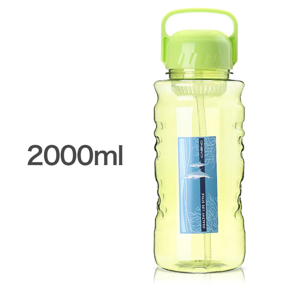 2L пластиковая бутылка с соломинкой фильтр большой емкости BPA свободный дорожный спортивный питьевой стаканчик Герметичная Бутылка для заварки