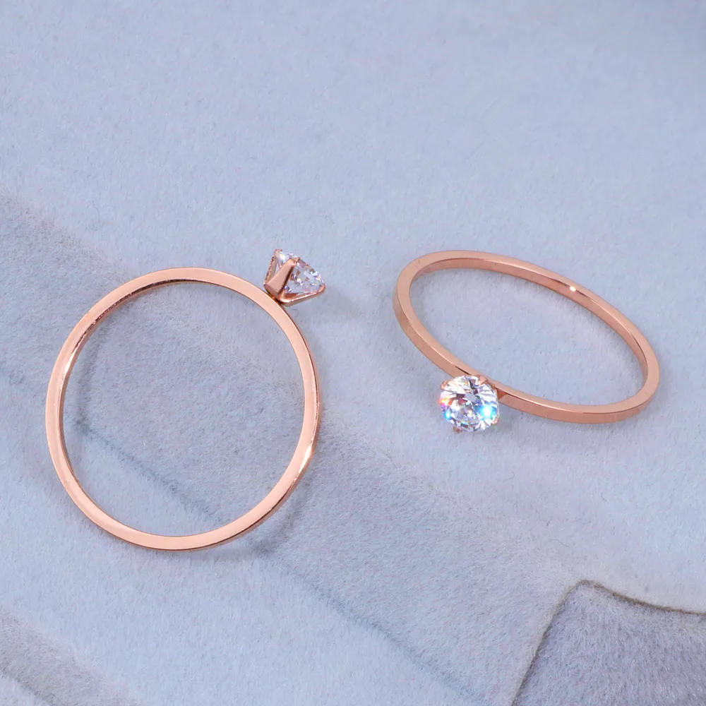 2019 Классические Свадебные обручальные кольца с 4 зубцами и кубическим цирконием