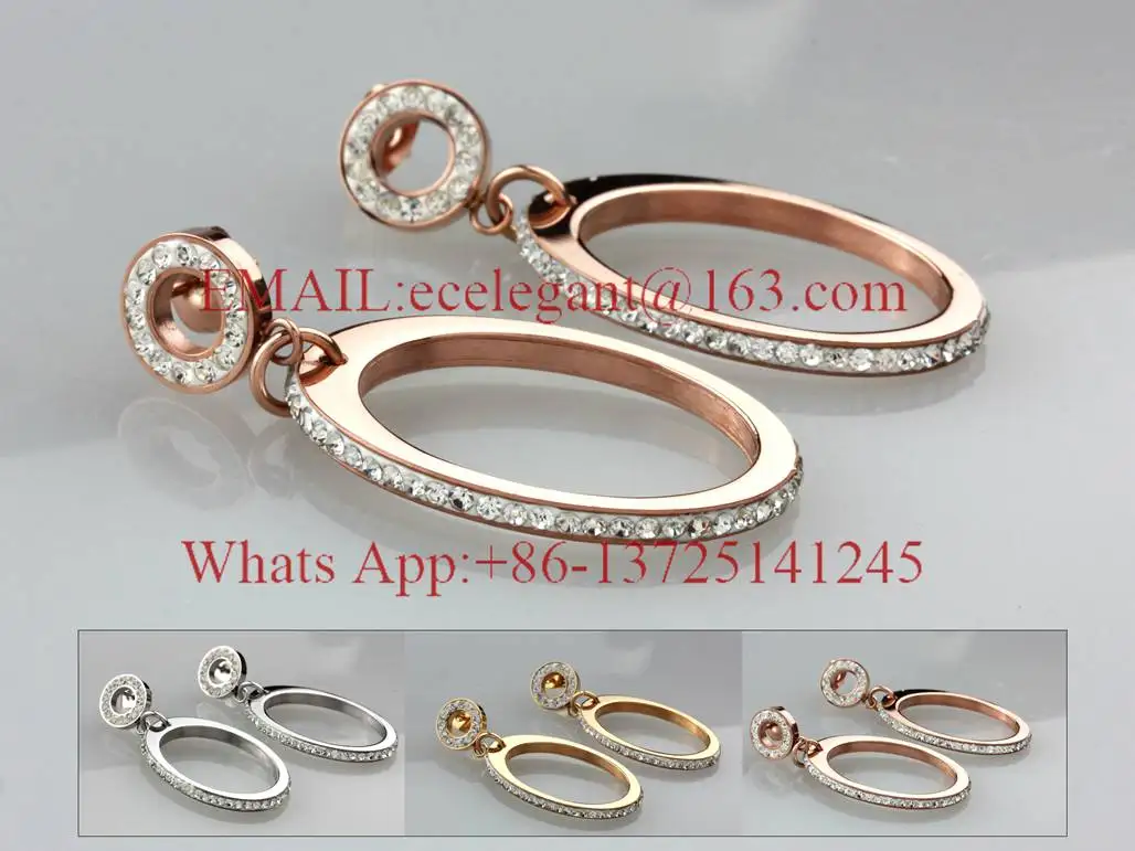 WLE0181 горячие продажа 3 цветов женская мода серьги с кристаллом элегантные