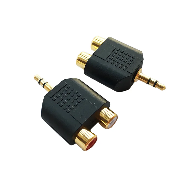 Двойной 2 RCA гнездо 3 5 мм штекер Jack Y сплиттер стерео аудио кабель адаптер разъем