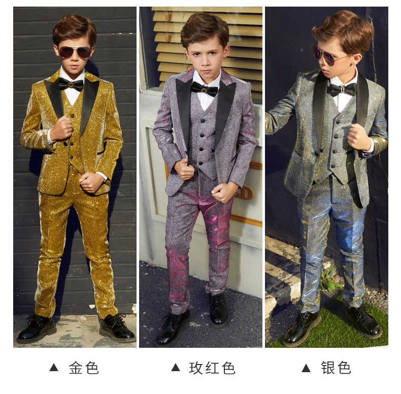 Longqibao high-end для косюма мальчика жилет вспышки цвет комплект ювелирных изделий для мальчиков с цветочным узором для мальчиков хост Детский комплект Фортепиано костюм маленький костюм