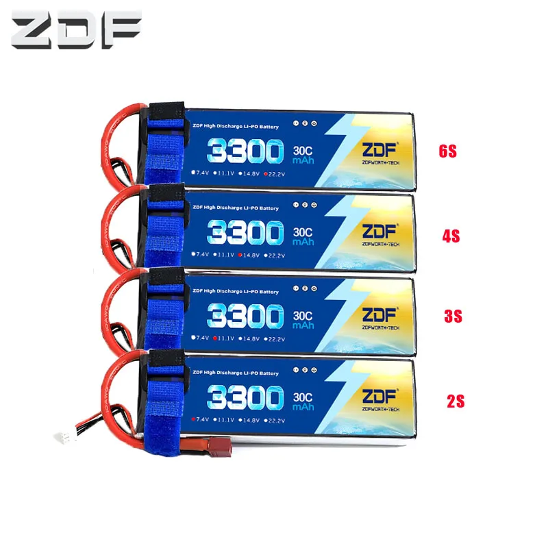 ZDF FPV Lipo 1S 2S 3S 4S 5S 6S аккумулятор 3300 мАч 7 4 В 11 1 14 8 в 18 5 22 2 30C 60C ремешок для