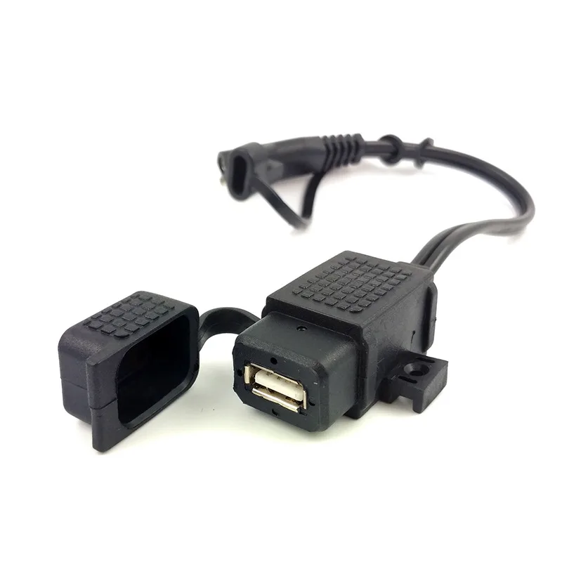 DIY SAE к USB кабель адаптер водонепроницаемый USB зарядное устройство быстрый 2.1A порт со встроенным предохранителем для мотоцикла мобильного телефона планшета gps