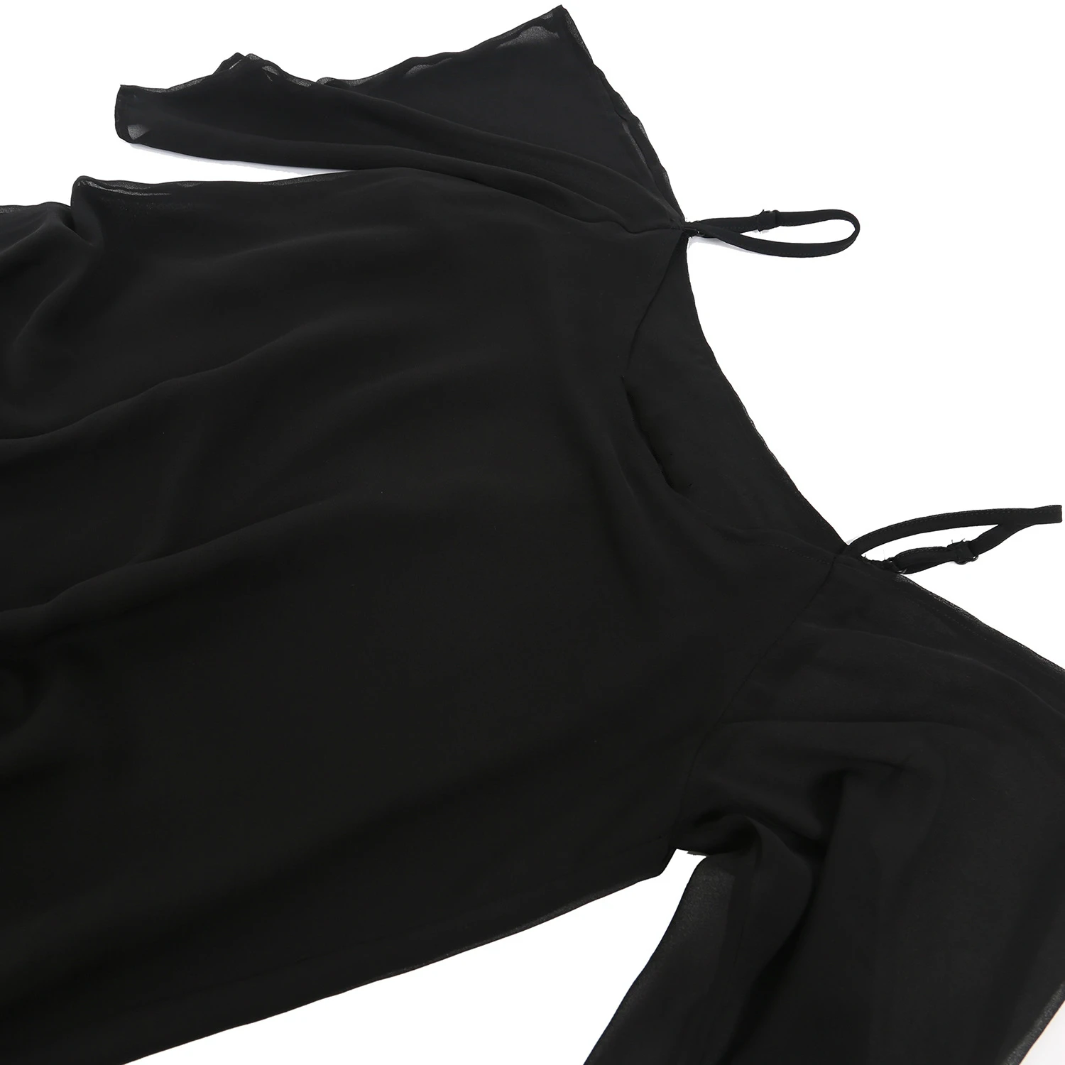 Женское шифоновое мини платье на бретелях спагетти с вырезами и открытыми