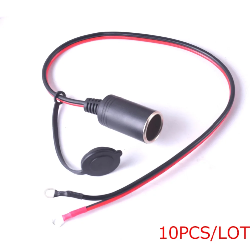 10pcs Car Cigarette Lighter Socket Plug Hard Wired Cigar Adapter with Eyelet Terminal Connection Rings 12V / 24V 36V - 16AWG | Автомобили