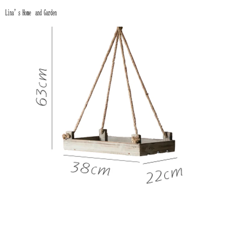 

Rope Suspended Shelving Hanging Rope Shelf Wood Swing Shelf