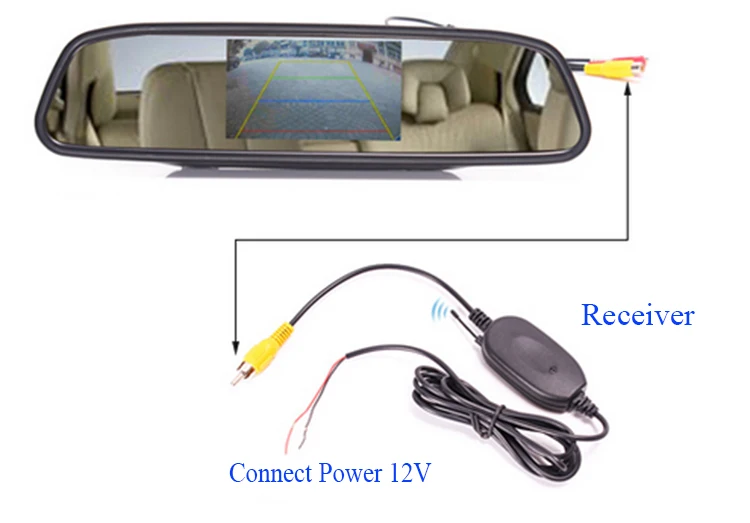 Цветной ЖК дисплей TFT 4 3 дюйма автомобильный монитор для зеркала заднего вида и