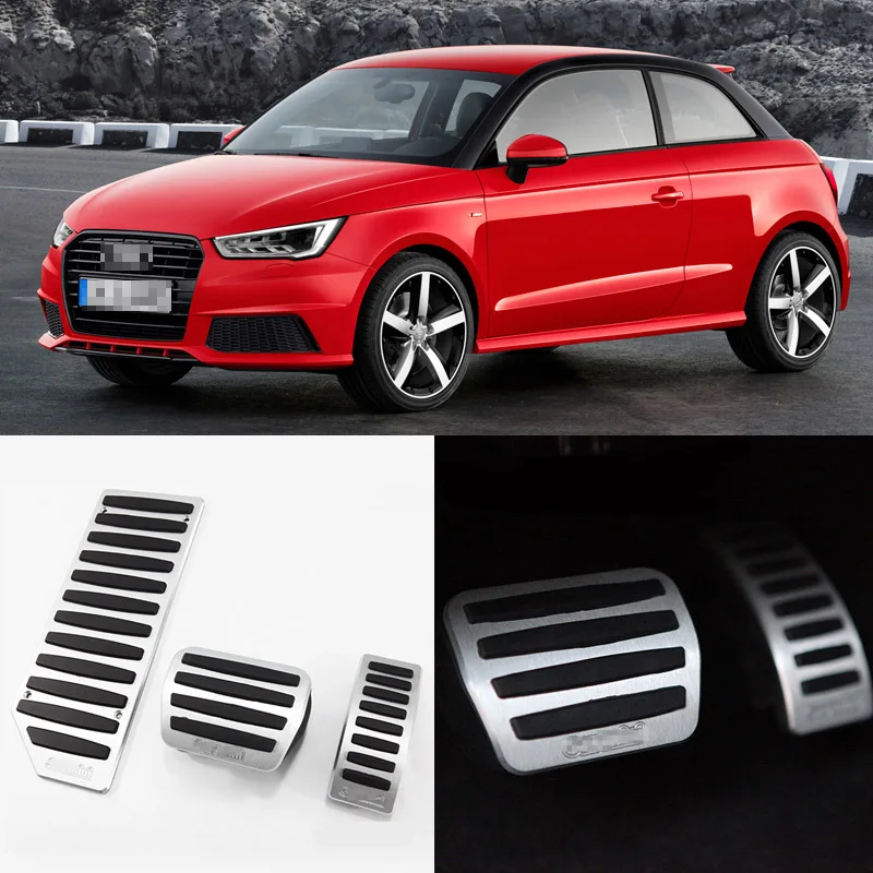 

A Set Aluminium Non Slip Foot Rest Fuel Gas Brake Pedal Cover For Audi A1 AT/MT 2012-2016