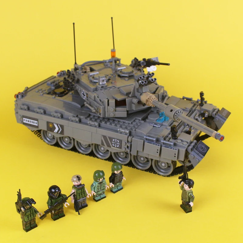 DIY Кирпичи Для детей серии танков Leopard 2 Основной боевой танк развивающие блоки
