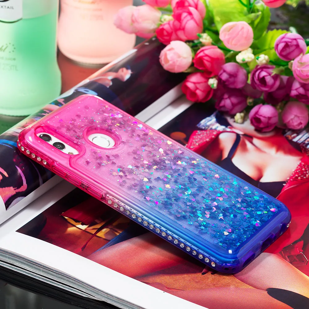 Алмазный блестящий чехол для huawei Honor 10 Lite 7C 7A Y5 Y6 градиентный чехол с сияющими блестками для huawei mate 20 Lite Pro P Smart