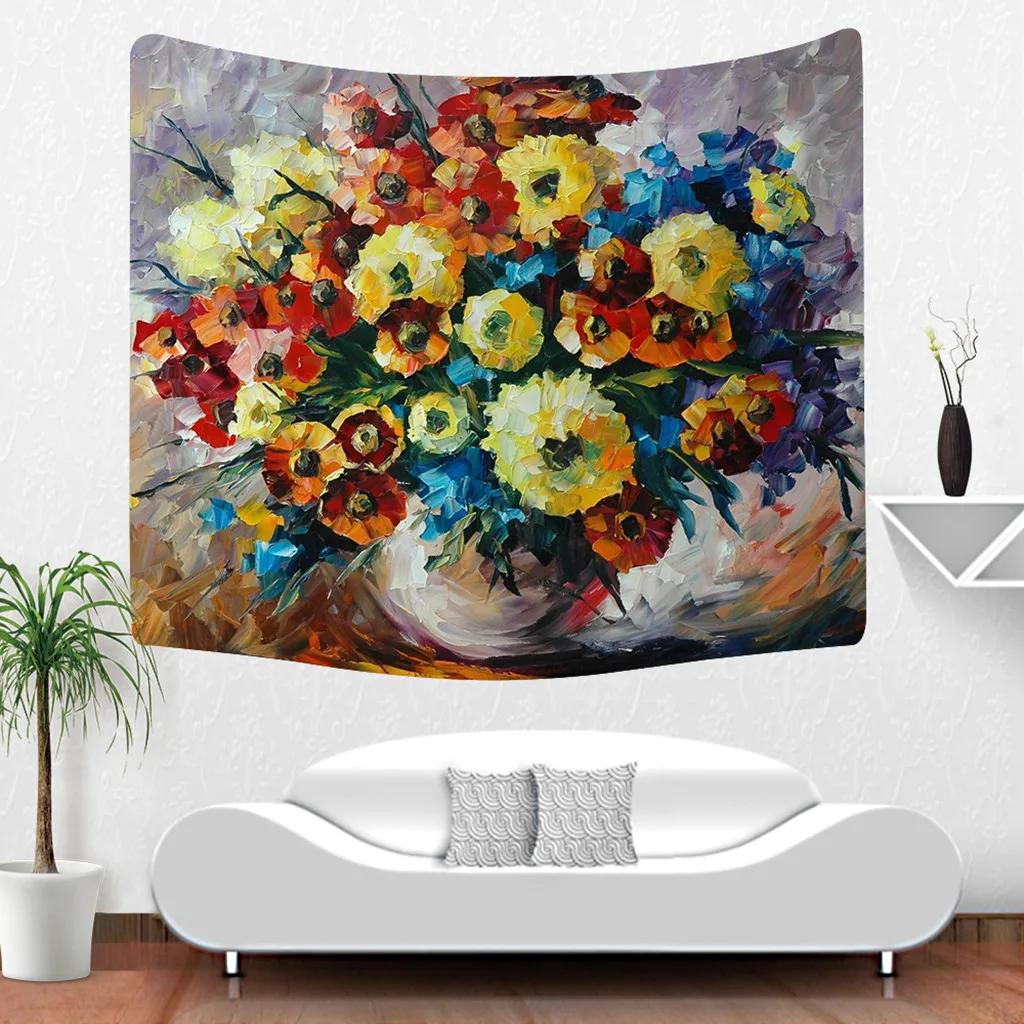 Настенный гобелен с принтом декоративное искусство Природа Цветок 130X150CM