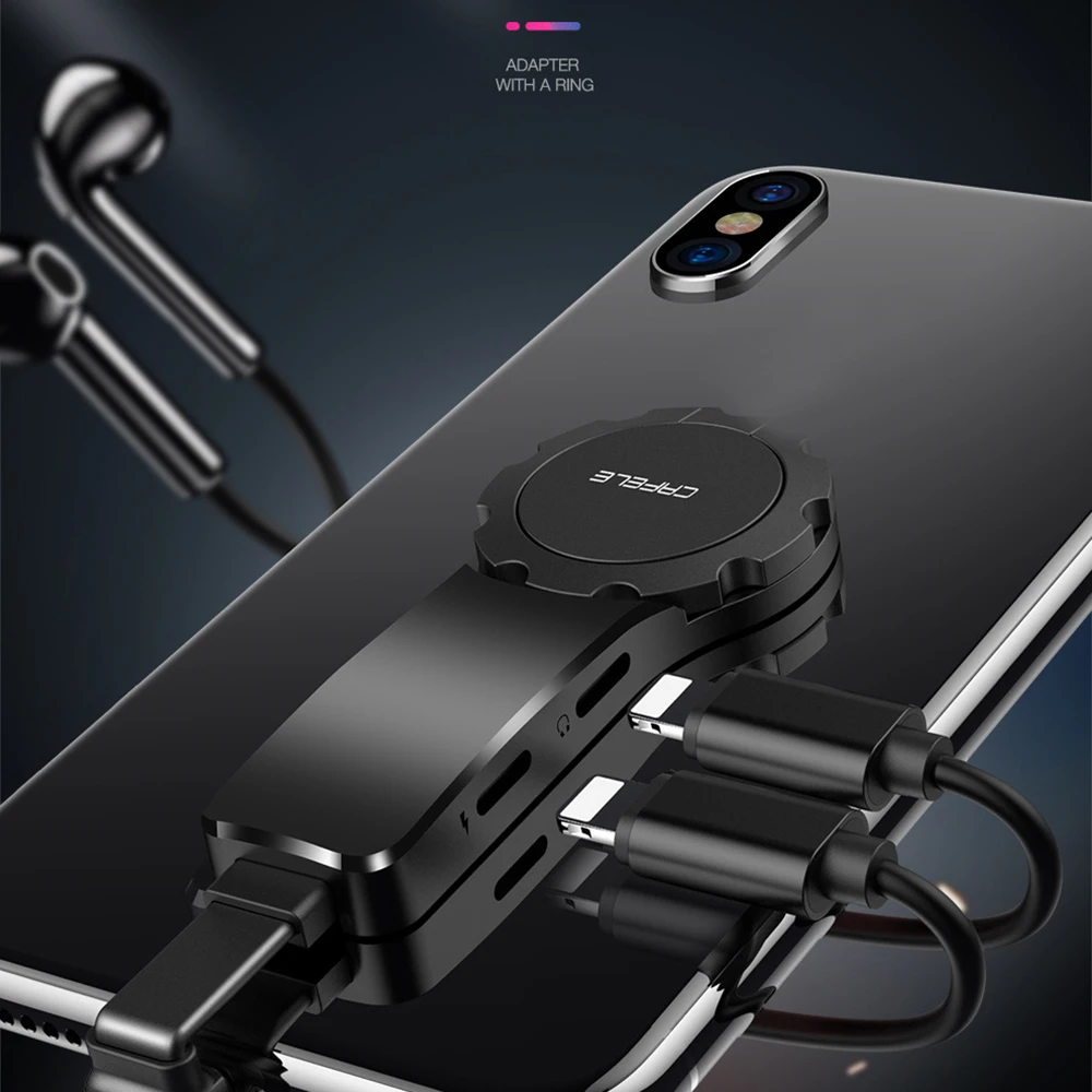 2 в 1 держатель для зарядки телефона только для iphone 8 Plus XS MAX двойной для кабеля Lightning X XR палец кольцо держатель telefoon staan