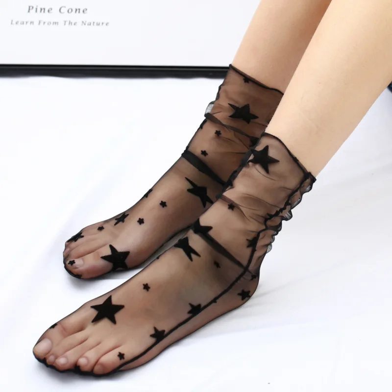 2017 Очаровательная черная Для женщин ажурные Повседневные носки для малышей