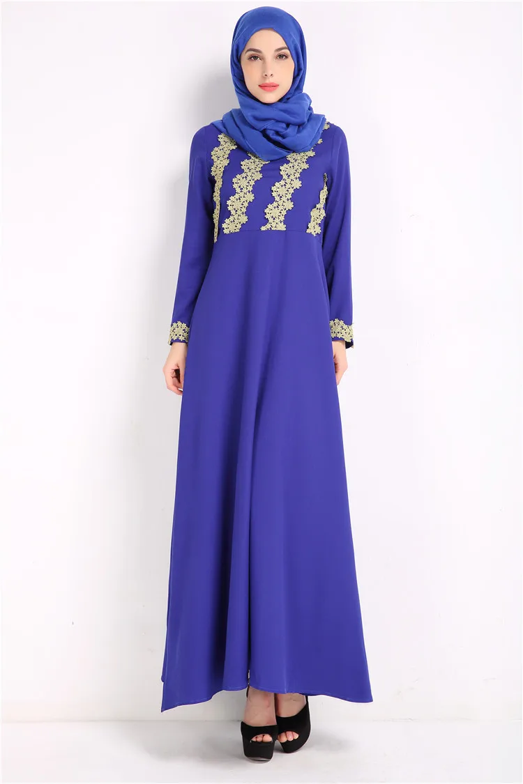 Женское длинное платье из полиэстера abaya черное в мусульманском стиле вечерние
