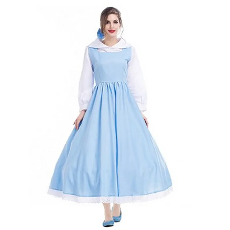 Женские костюмы принцессы на Хэллоуин аниме Красавица и чудовище Белль косплей