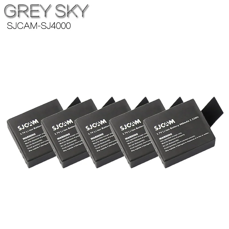 5 battery 3 x SJCAM Sj4000 Батарея+ 3 лота ЖК-дисплей Зарядное устройство для спортивной экшн-камеры SJCAM SJ4000 SJ5000 SJ6000 SJ8000 eken 4K H8 H9 GIT-LB101 GIT PG900 1050 SJ M10 - Цвет: 5 battery