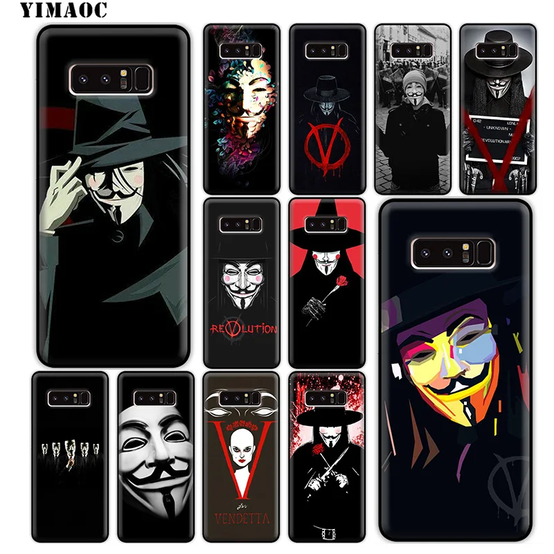 YIMAOC V for Vendetta Skull Soft Silicone Case Samsung Galaxy S10 S10e S9 S8 Plus S7 S6 Edge J6 Cover |