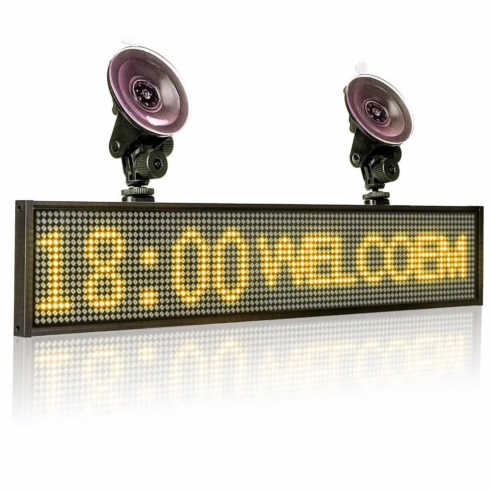 12 В P5MM SMD светодиодная вывеска программируемая Прокрутка Сообщение желтый