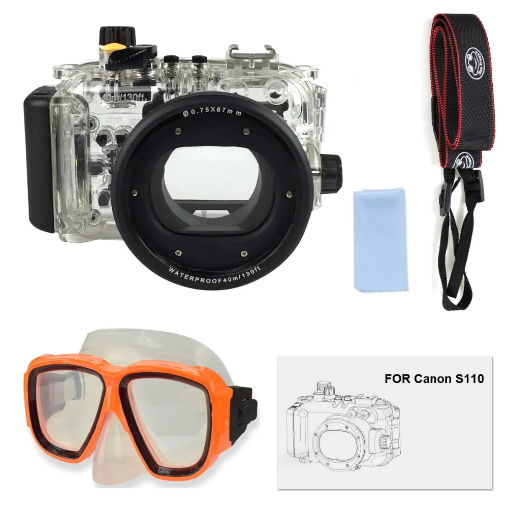 Для Canon S110 Камера подводный Корпус Водонепроницаемый прозрачный чехол Функция