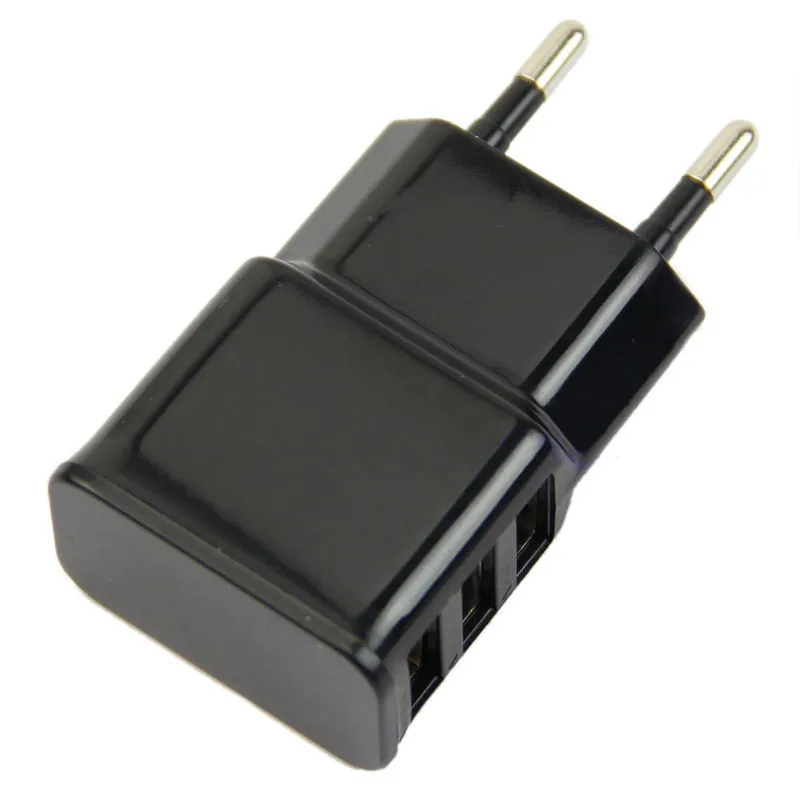 Черный цвет 2 А двойной USB портовый настенный адаптер зарядное устройство с