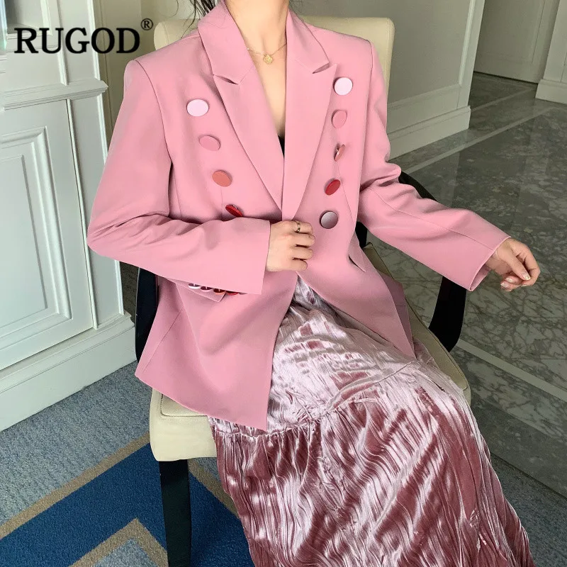 RUGOD/модные женские костюмы пальто и платье однотонные с бусинами свободные