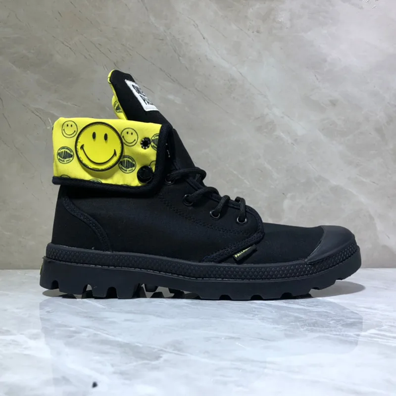 Кроссовки PALLADIUM PAMPA HI ORIGINALE классическая парусиновая обувь со смайликом Цвет