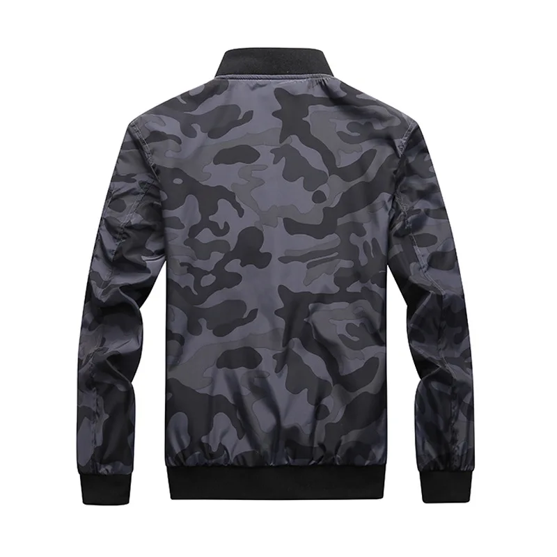 Oversized 6XL 7XL Commander Jacket Men's Fashion Stand Collar Camouflage Casual Jacket Men's 2022 Spring Thin Bomber Jacket